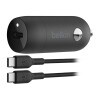 Cargador Belkin Auto 30W USB-C Cable USB-C a USB-C 1M CCA004BT1MBK Cargador Belkin Auto 30W USB-C Cable USB-C a USB-C 1M CCA004BT1MBK