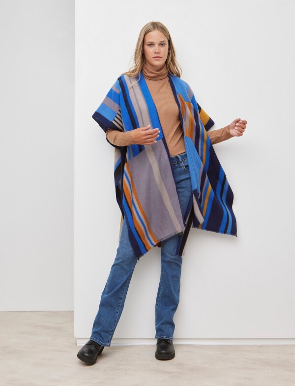 Kimono Geometrico MULTI/AZUL