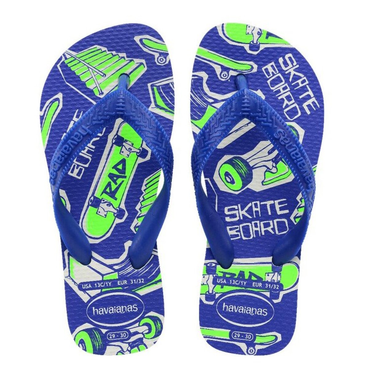 Sandalias Infantiles Havaianas Kids Athletic - Blanco - Azul Naval 