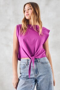 Top Algodón Peinado Magenta