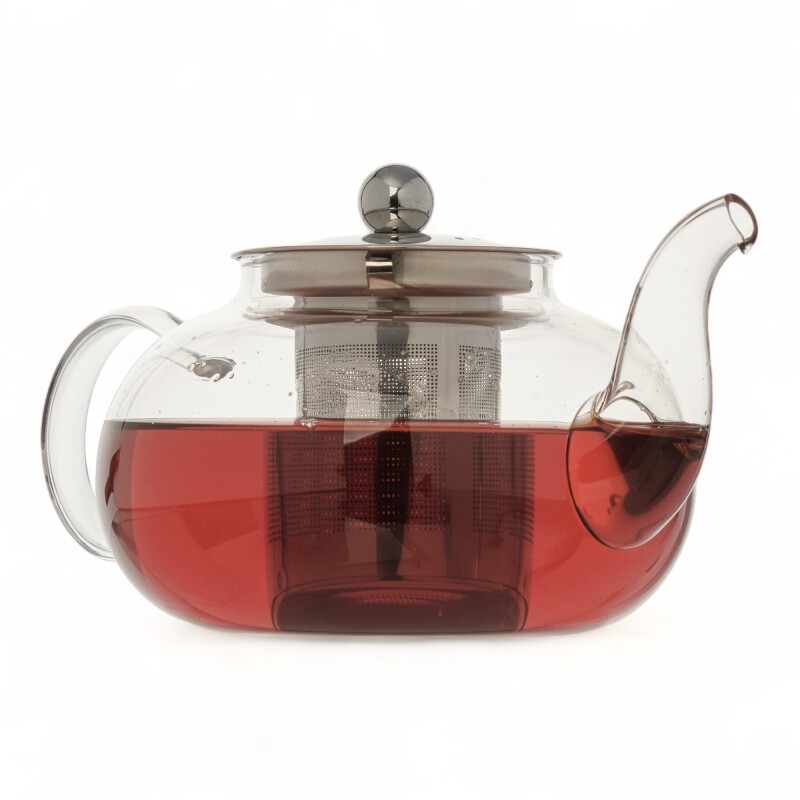 Tetera De Vidrio Borosilicato 800ml Con Filtro Acero Inoxidable Sin Color