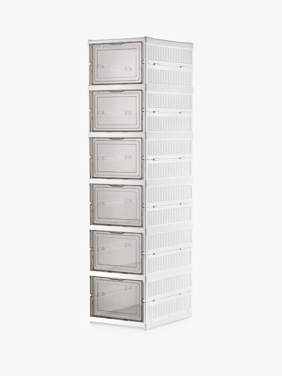 ZAPATERO PLEGABLE DE 6 PISOS - BLANCO 