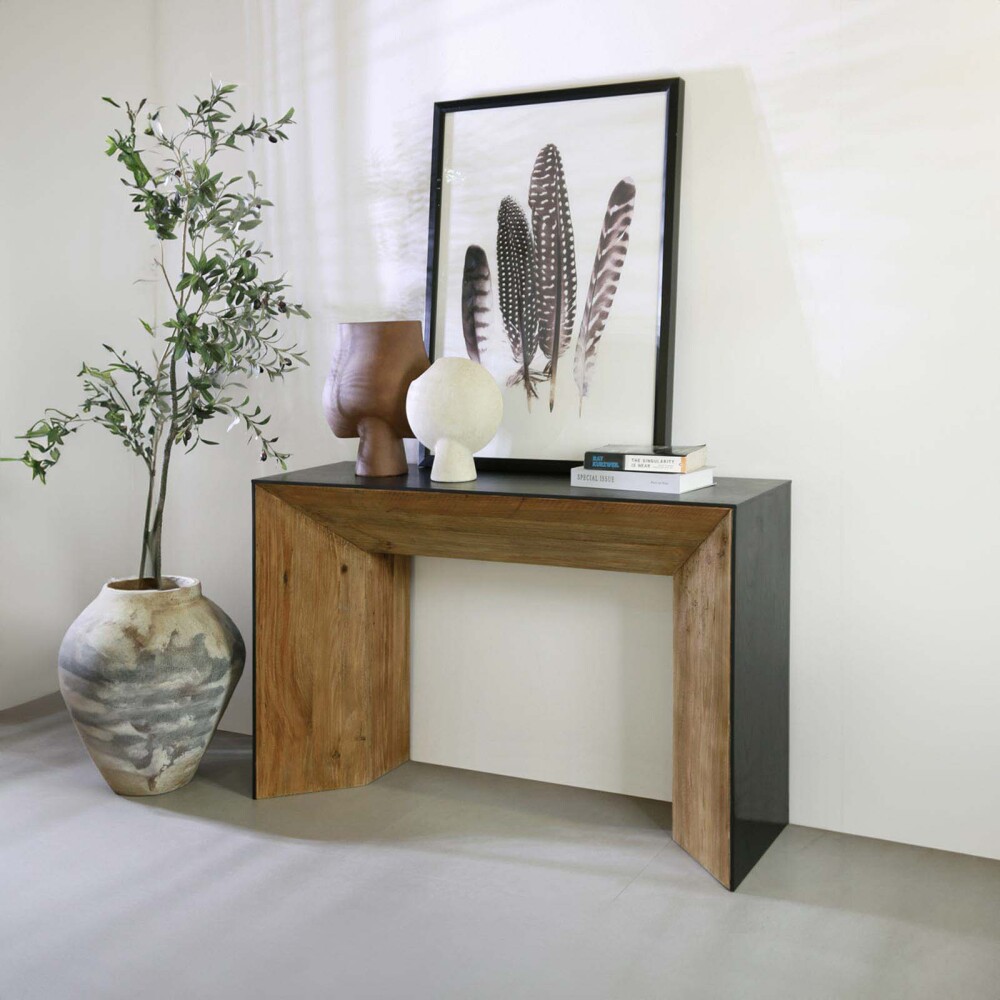 CONSOLA MADERA NATURAL-BEIGE VOLCANO NAT/NEGR