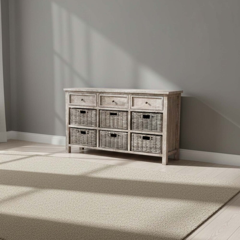 APARADOR/CRISTALERO MADERA NATURAL-BEIGE GILI