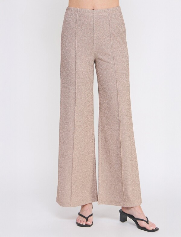 Pantalon Wide Leg Brillo DORADO