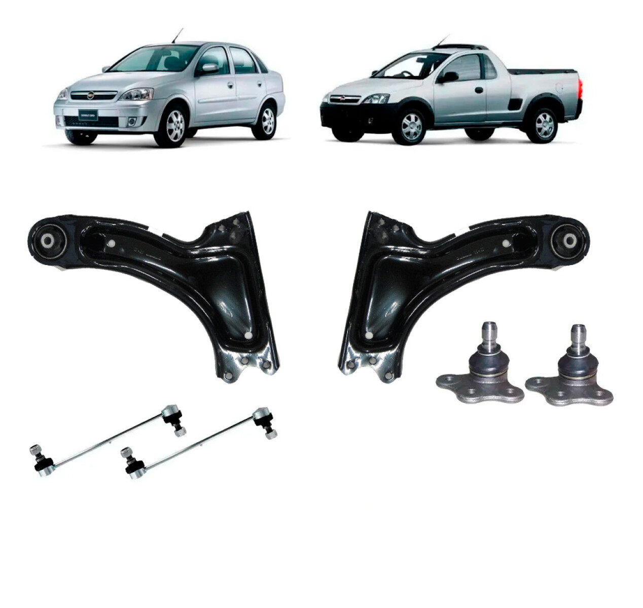 SUSPENSION VARIOS COMBO KIT TREN DELANTERO CHEVROLET CORSA 2 MONTANA /10 