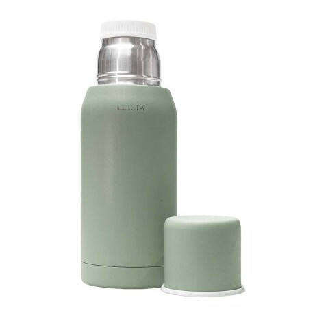 Kit Aqua de Termo 750Ml y Mate c/Tapa Acero Inox Doble Pared Verde Oliva