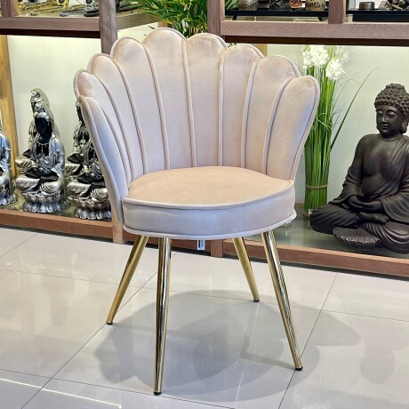 Silla Terciopelo Beige Base Dorada VELVET Silla Terciopelo Beige Base Dorada VELVET