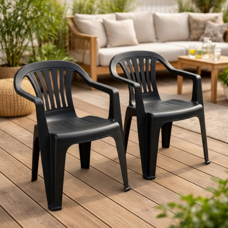 Silla Bela Vista con apoya brazos NEGRO