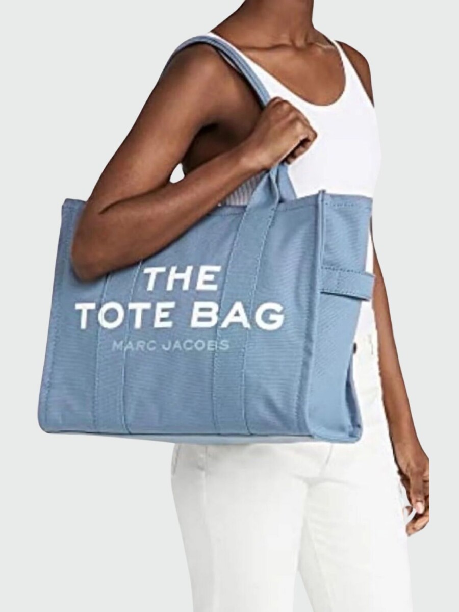 Marc Jacobs - The Tote Bag, grande de algodón - Celeste 