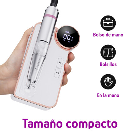 Torno Eléctrico P/Uñas Inalám Prof Velocidad Reg Accesorios Blanco
