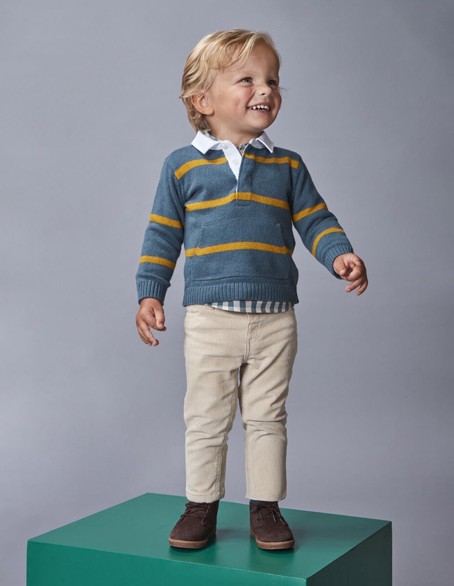 Jersey Polo De Rayas - Petroleo 