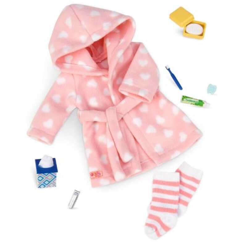 SET ROPA - BATA POLAR ROSA y ACC - OUR GENERATION Set Ropa - Bata Polar Rosa Y Acc - Our Generation