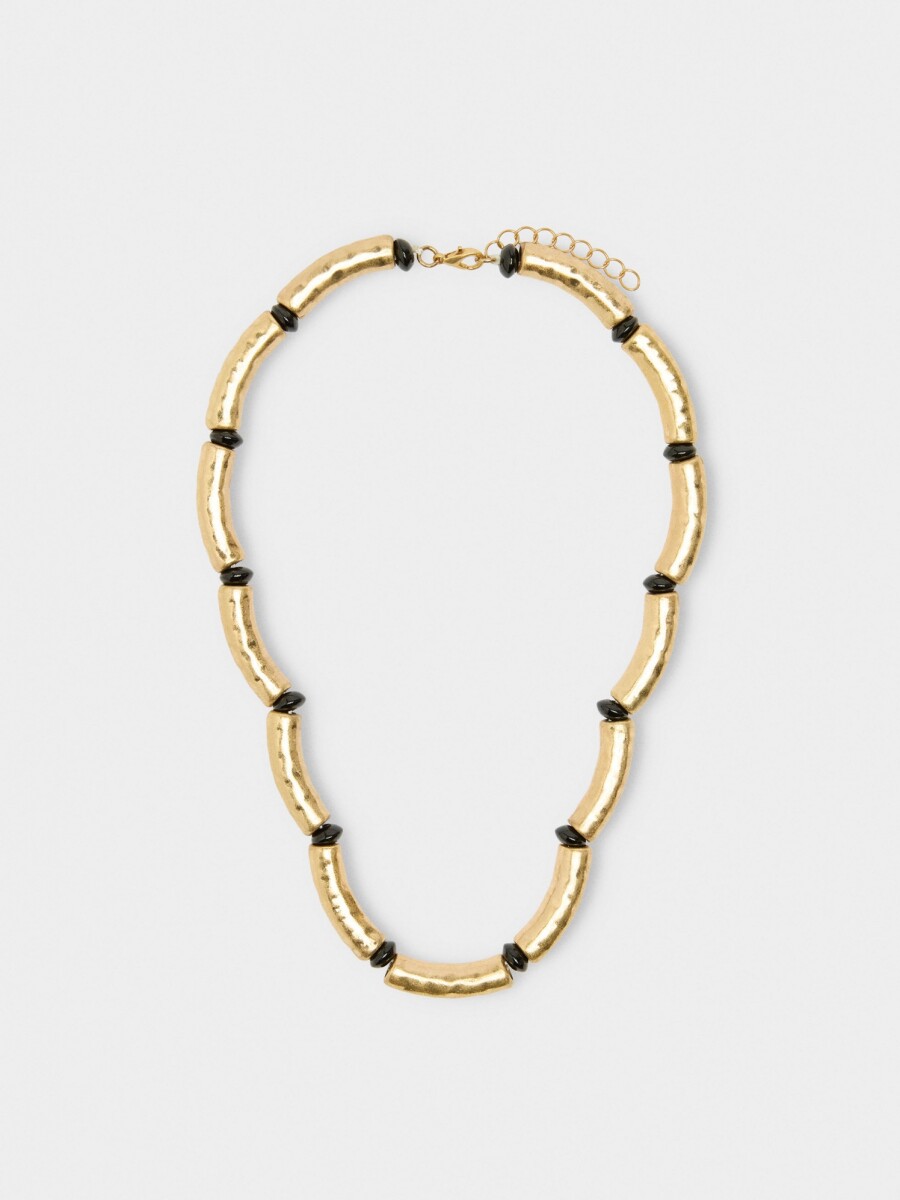 Collar Corto Tubular Segmentado negro
