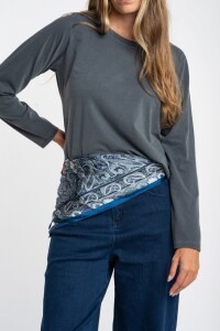Remera Algodon Lavado Gris
