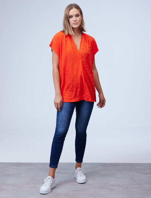 Blusa Labrada Oversize ANARANJADO