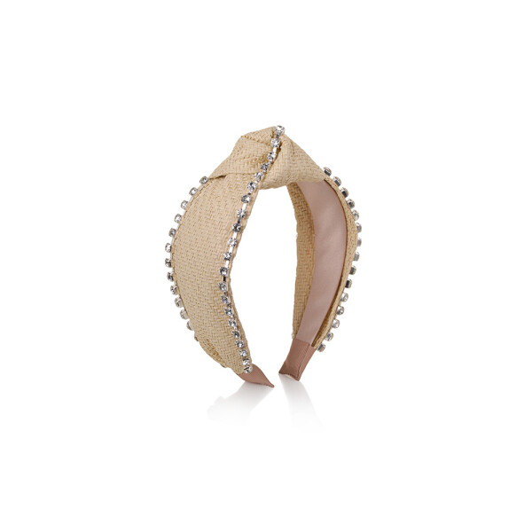 VINCHA BEIGE CON PLATEDO VINCHA BEIGE CON PLATEDO