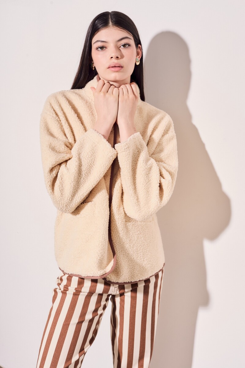 Campera Corderito Vegano Nácar