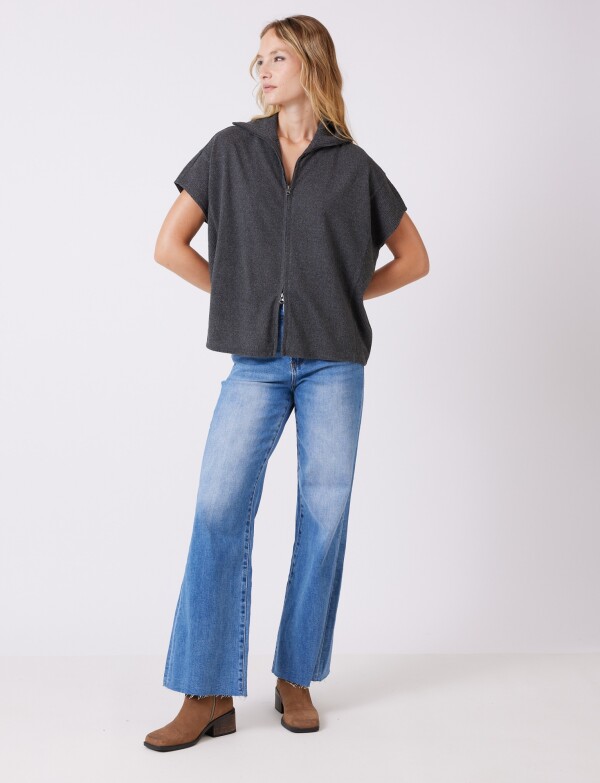 Cardigan Con Cierre GRIS OSCURO