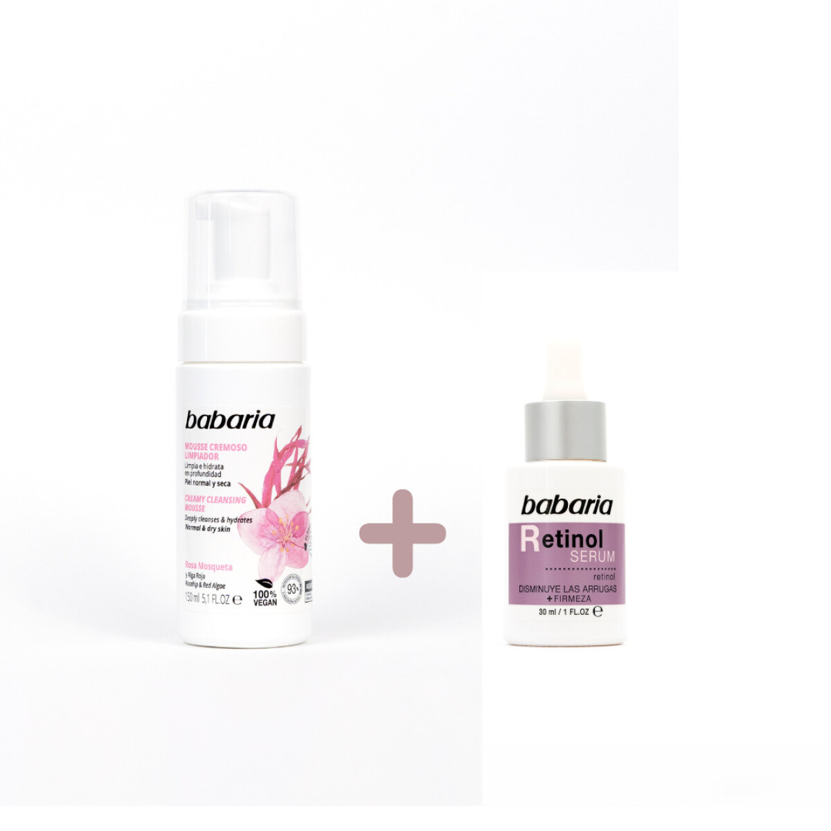 Rutina básica de skincare - Mousse limpiador + serum - Retinol 