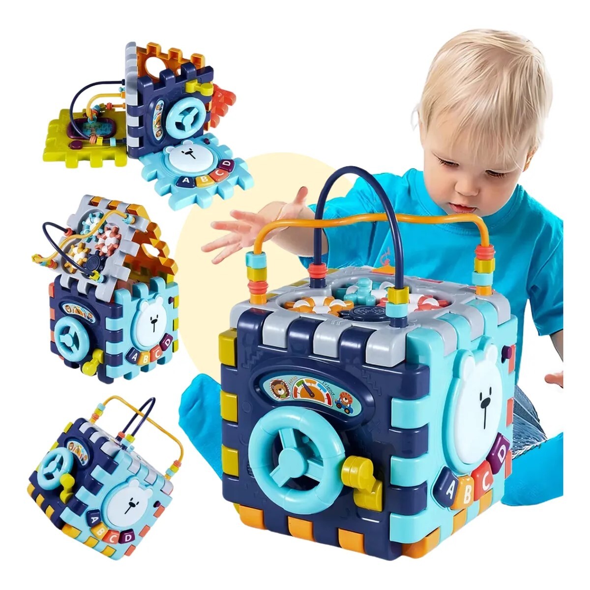 Cubo de Actividades Montessori con Sonido y Luces 