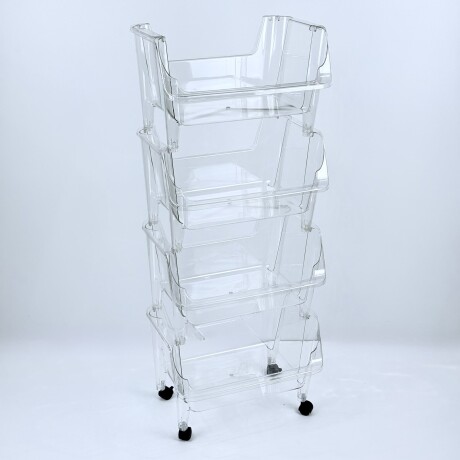 Carrito Organizador Acrílico 4 Estantes 105cm Carrito Organizador Acrílico 4 Estantes 105cm