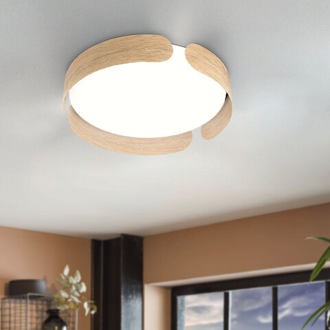 Plafón LED acero beige 20W cálida Ø370 VALCASOTTO EG3504