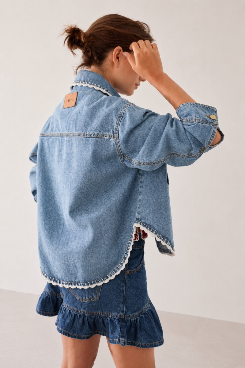PRE VENTA CAMPERA FRUIT Azul Con Crudo