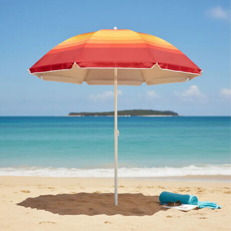 Sombrilla Playa Fashion MOR 1,80 M FPS 70 Protección UV Rojo/amarillo