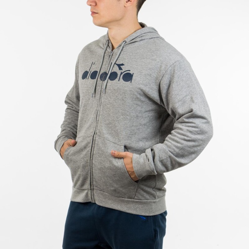 Diadora Men's Hoodie with zip PRINT- GREY Gris