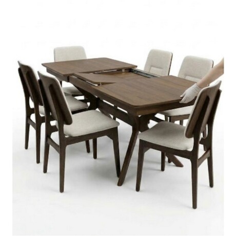 JUEGO DE COMEDOR EXTENSIBLE MESA + 6 SILLAS JUEGO DE COMEDOR EXTENSIBLE MESA + 6 SILLAS