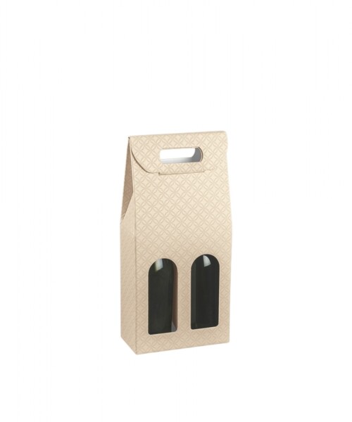 Caja c/ventana 2 botellas 18x9x38,5 - 37543 - MATELASSE NUDO Caja c/ventana 2 botellas 18x9x38,5 - 37543 - MATELASSE NUDO