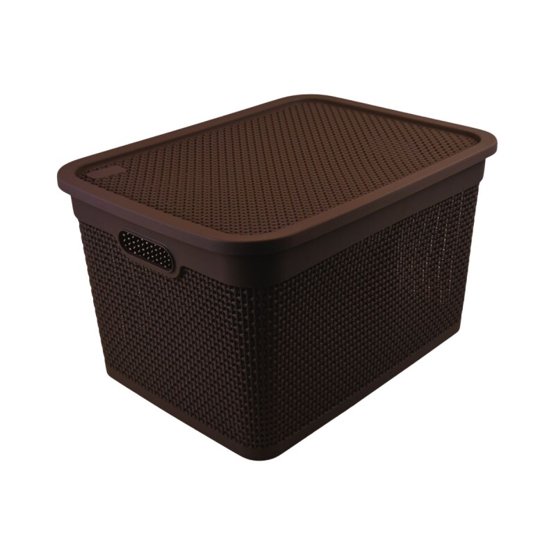 Set x3 Caja simil ratán 40 lts TABACO