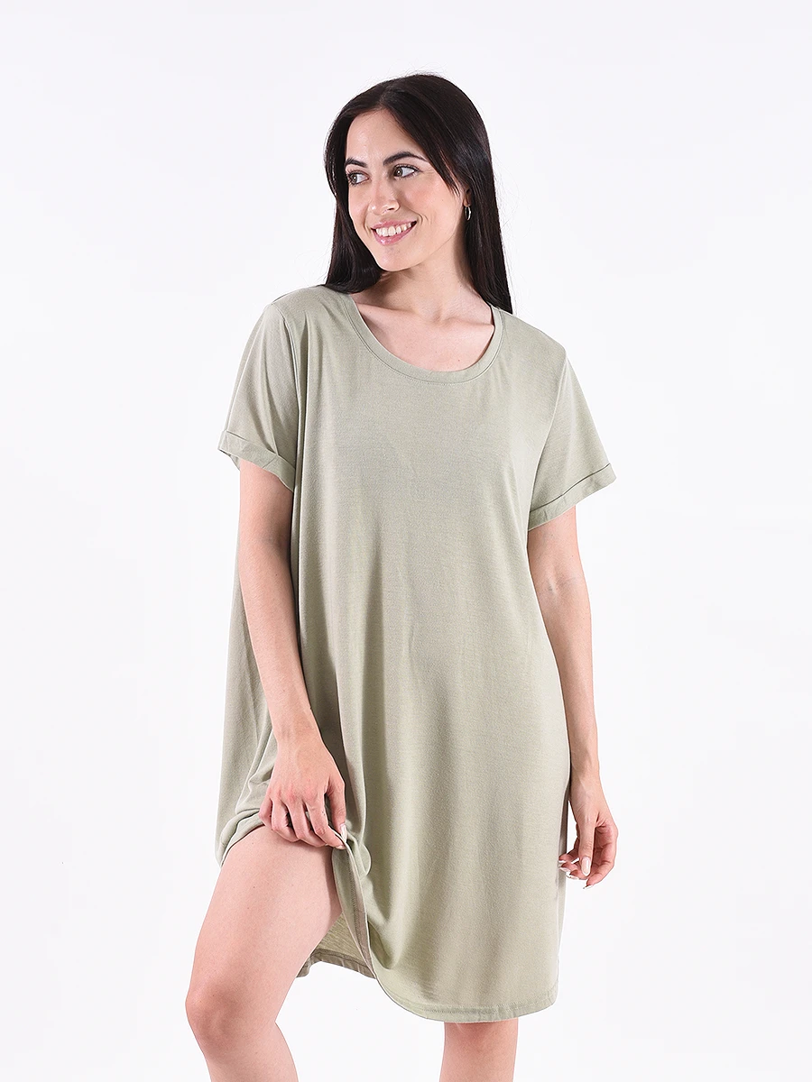 VESTIDO FELICIA - VERDE GRISACEO 