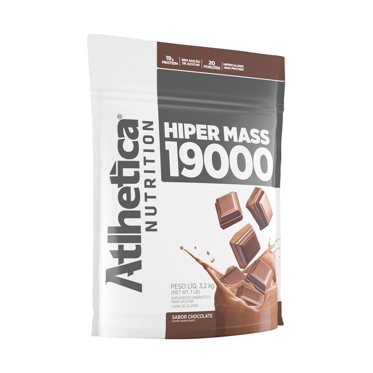 Hiper Mass 19000 Atlhetica Nutrition Sabor Chocolate 3,2 Kgs 