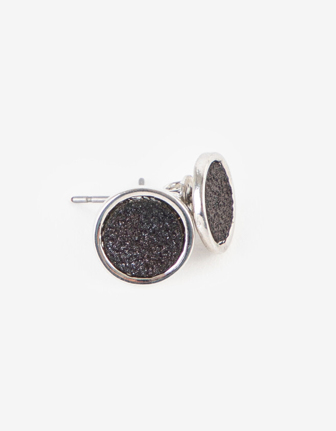Aros Pasantes Strass Aros Con Glitter - Plateado