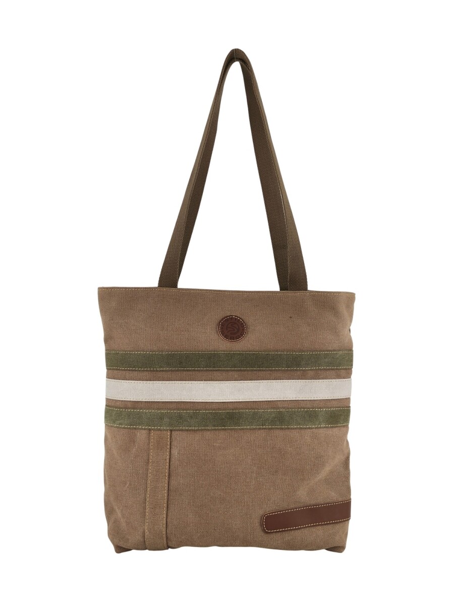 Bolso Tote de Lona Casual - Marrón 