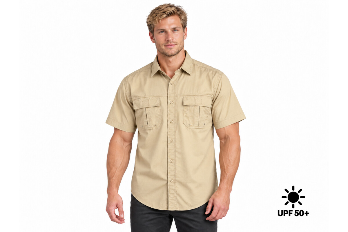 CAMISA HUNTER M CORTA UV+50 Beige