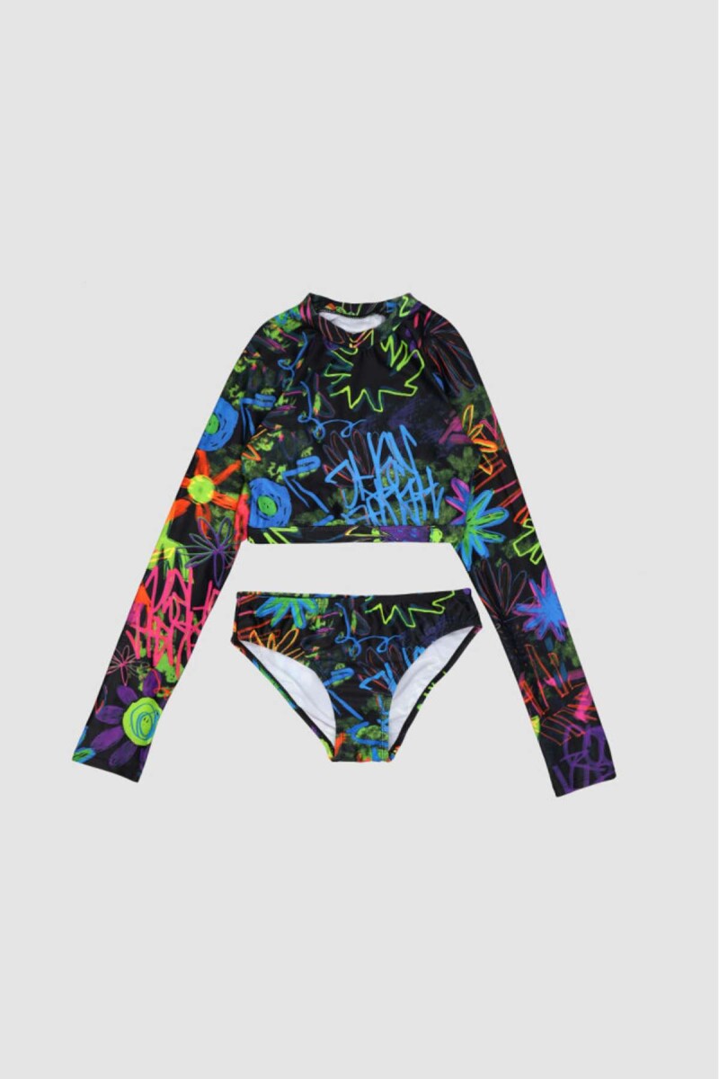 Set dash manga larga 6-18a - Negro 