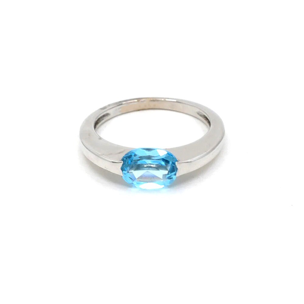 Anillo En Oro 18K Blanco Y Topacio Anillo En Oro 18K Blanco Y Topacio