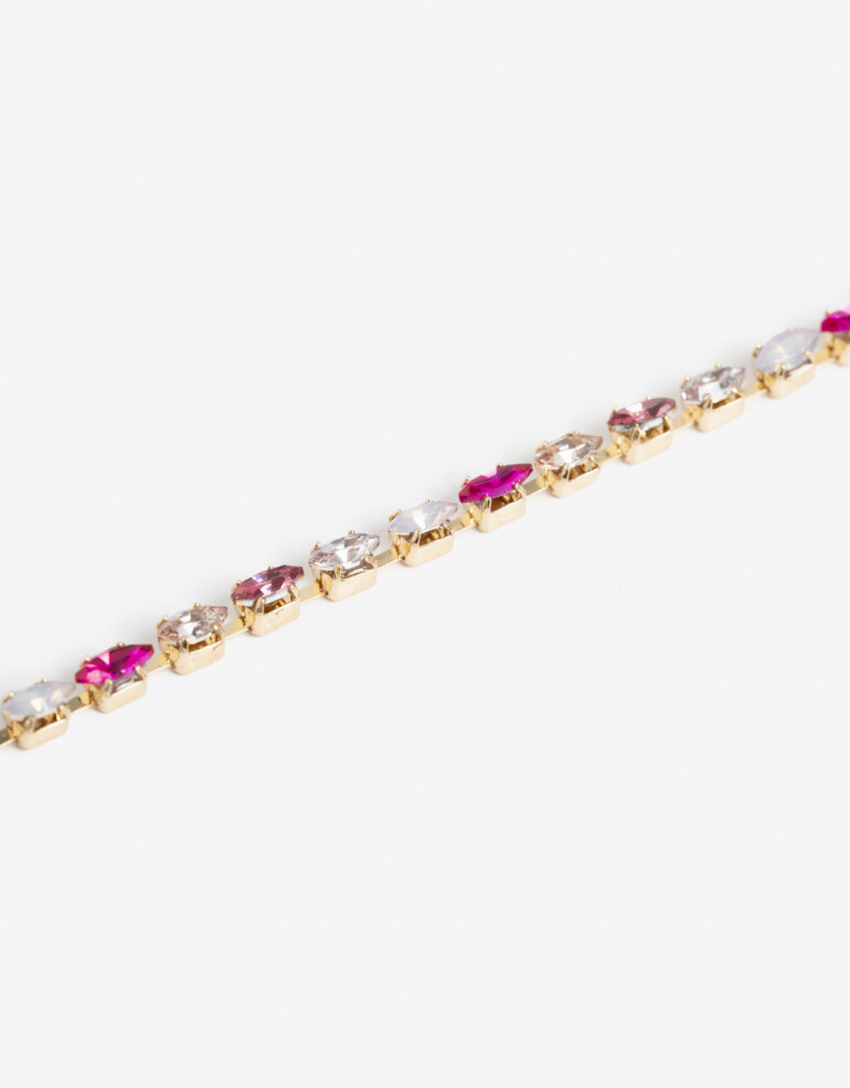 Collares Cortos Strass Collar Corto Strass Multicolor - Dorado