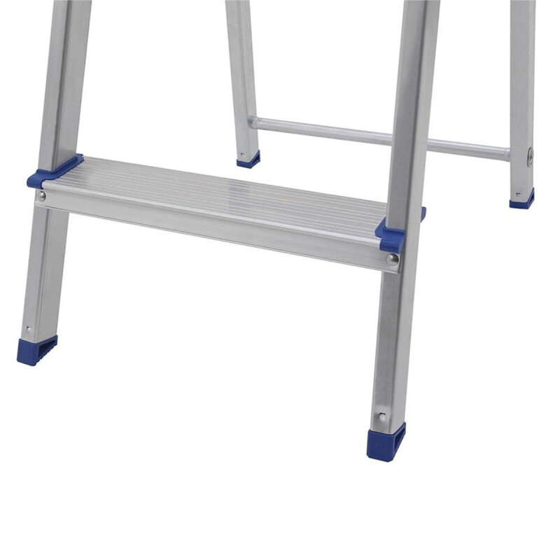 Escalera de aluminio tijera Mor 5106 plateado/azul Escalera De Aluminio Tijera Mor 5106 Plateado/azul