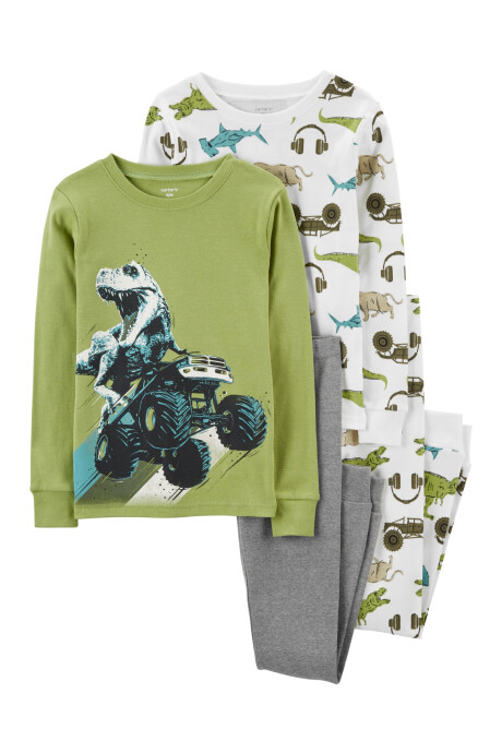 Pijama cuatro piezas de algodón, dos remeras y dos pantalones Pijama cuatro piezas de algodón, dos remeras y dos pantalones