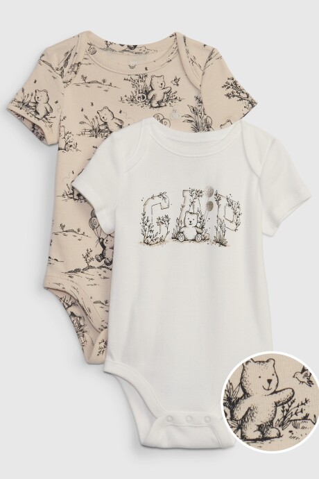 Pack De 2 Bodies Logo Gap Bebé New Off White