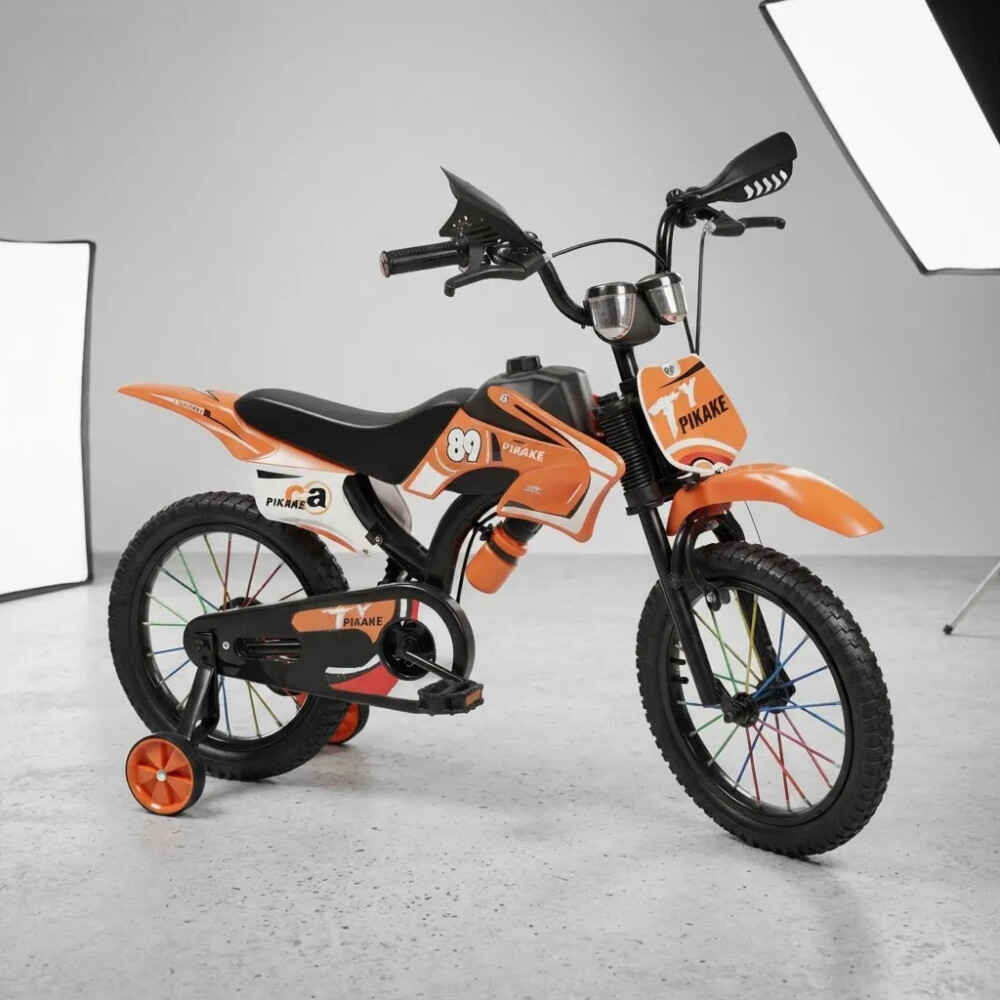 Bicicleta Estilo Motocross con Roncador Rodado 16" NARANJA