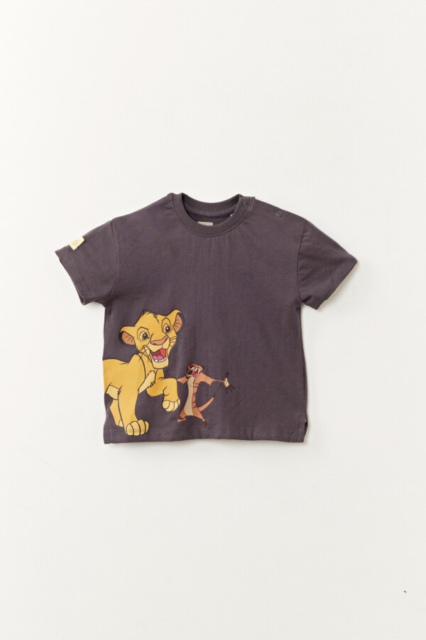 Remera manga corta Rey León Gris Oscuro