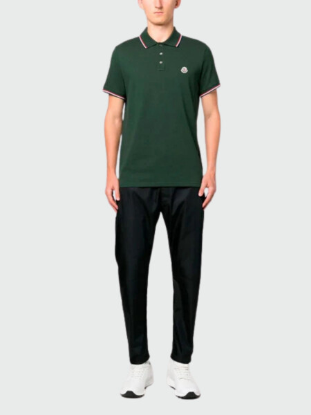Moncler -Remera polo de algodón manga corta Verde