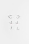 Set de 3 caravanas strass plateado