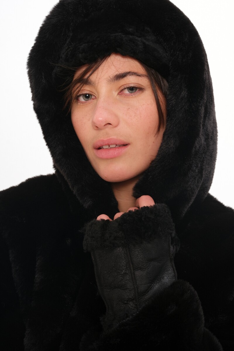Guantes Leather Furrys Negro