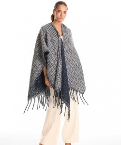 Ruana Tweed Flecos AZUL/MULTI